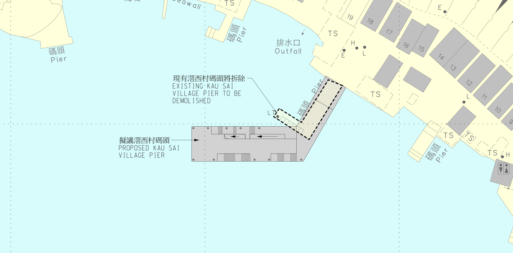 滘西村码头之平面图