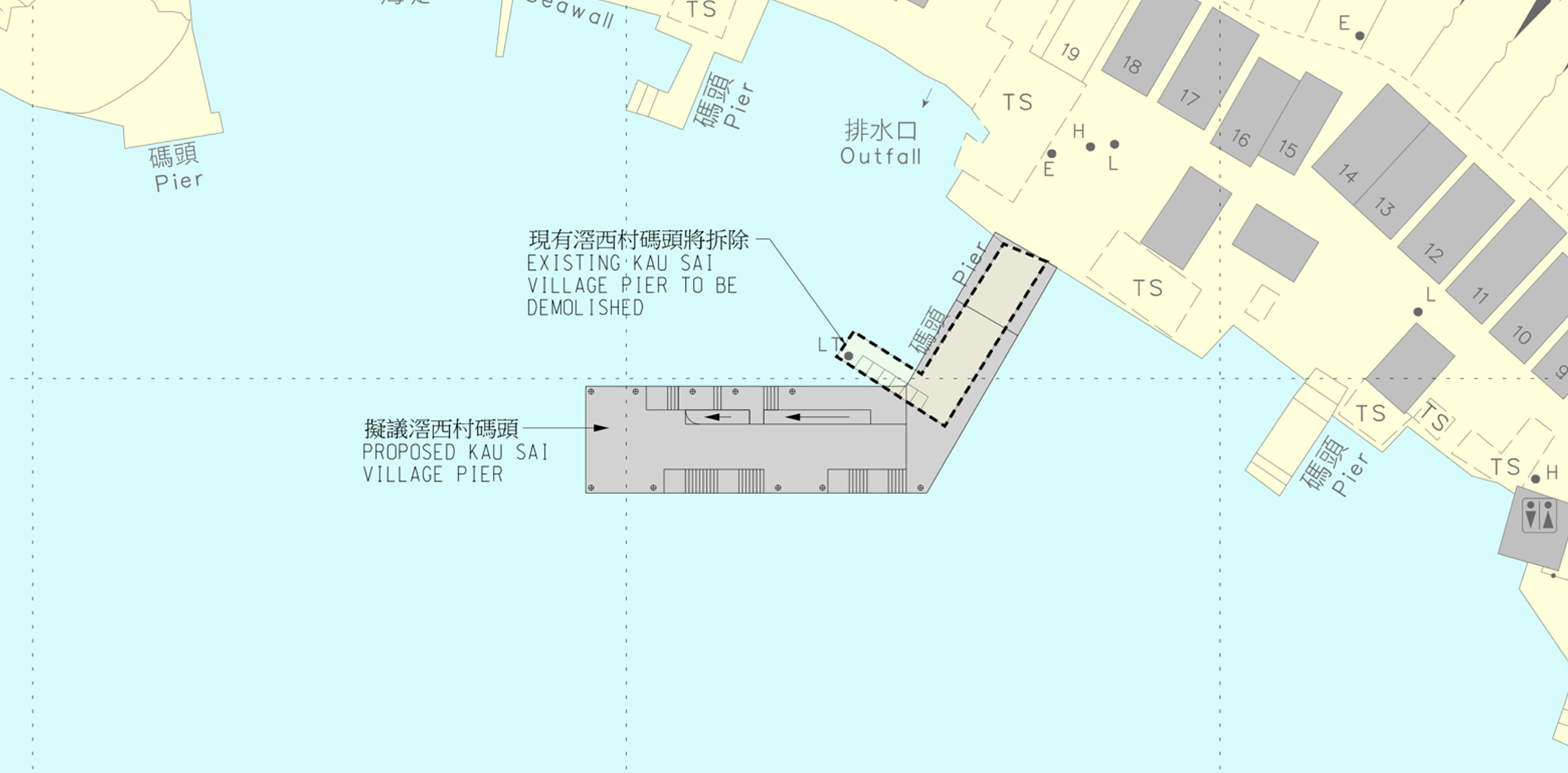 Layout of Kau Sai Village Pier