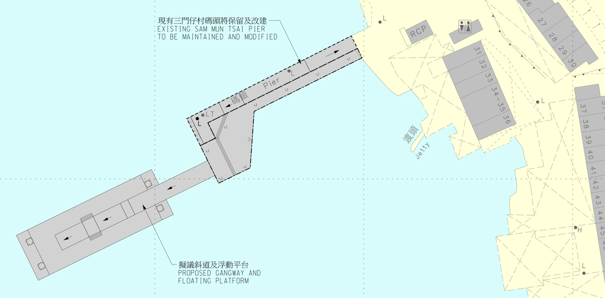 叁门仔村码头之平面图